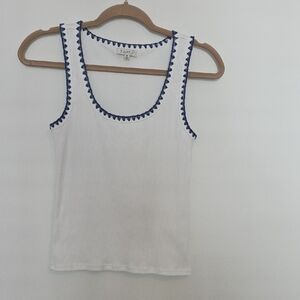 Z Supply White Tank with Navy Accents
